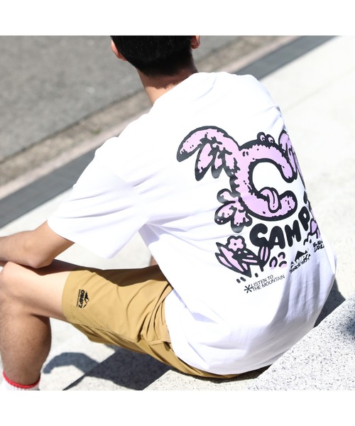 CAMP7（キャンプセブン）の「《CAMP7》Naoki “SAND” Yamamoto   bird PRINT グラフィック TEE（Tシャツ/カットソー・メンズ・ホワイト/ブラック・MEDIUM/X-LARGE/LARGE）」の3枚目の写真