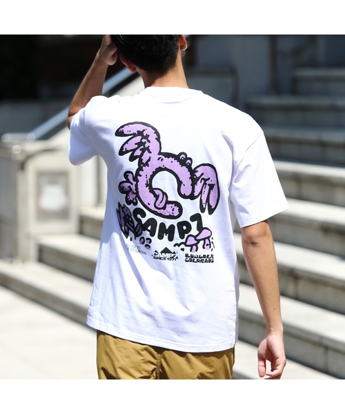 CAMP7（キャンプセブン）の「《CAMP7》Naoki “SAND” Yamamoto   bird PRINT グラフィック TEE（Tシャツ/カットソー・メンズ・ホワイト/ブラック・MEDIUM/X-LARGE/LARGE）」の6枚目の写真