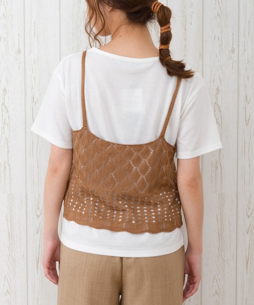 SpRay(スプレイ)の「【WEB限定】クロシェキャミアンサンブル(Tシャツ/カットソー・レディース・ブラック/ダークブラウン/ベージュ・FREE)」の13枚目の写真
