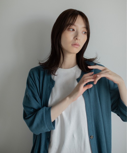 refinedworks（リファインドワークス）の「１ボタンスラブロングＣＤ（カーディガン/ボレロ・レディース・グレー/グリーン・M-L）」の15枚目の写真