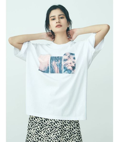 EVRIS（エヴリス）の「TRUST THE FLOW BIG Tシャツ（Tシャツ/カットソー・レディース・ホワイト/ブラック/マスタード・FREE）」の5枚目の写真