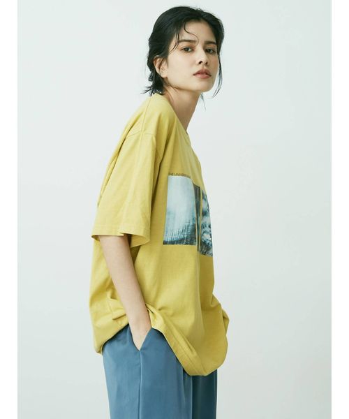 EVRIS（エヴリス）の「TRUST THE FLOW BIG Tシャツ（Tシャツ/カットソー・レディース・ホワイト/ブラック/マスタード・FREE）」の8枚目の写真