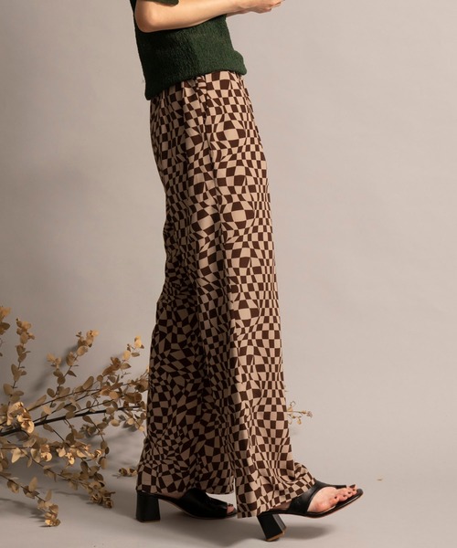 MAISON SPECIAL(メゾンスペシャル)の「チェッカーフラッグイージーパンツ【MAISON SPECIAL/メゾンスペシャル】■セットアップ対応■(その他パンツ・レディース・ブラック/ブラウン・FREE)」の7枚目の写真