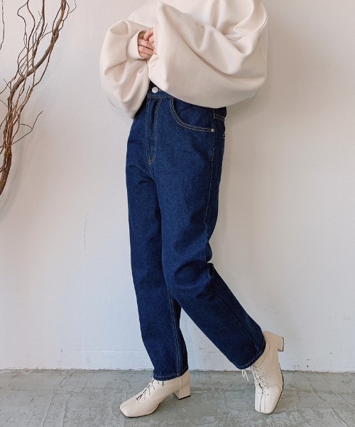 VANNIE U(ヴァニーユー)の「ハイハイウエストデニム / VANNIEデニム(デニムパンツ・レディース・ブルー/ナチュラル・SMALL/FREE)」の4枚目の写真