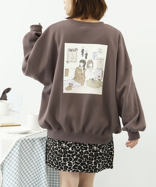 PairPair(ペアペア)の「部屋撮りバックプリントスウェット(スウェット・レディース・パープル/ブラウン/アイボリー/モカ・FREE)」の12枚目の写真