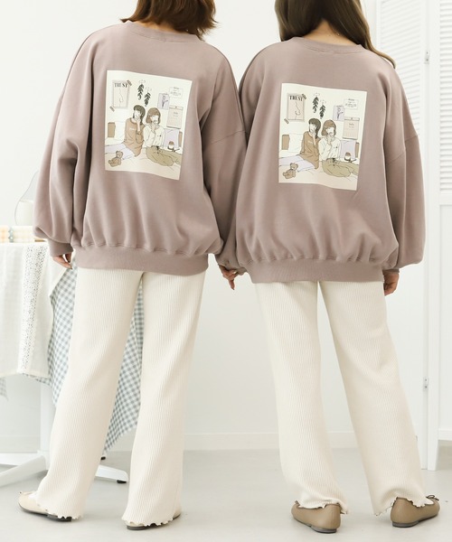 PairPair(ペアペア)の「部屋撮りバックプリントスウェット(スウェット・レディース・パープル/ブラウン/アイボリー/モカ・FREE)」の13枚目の写真