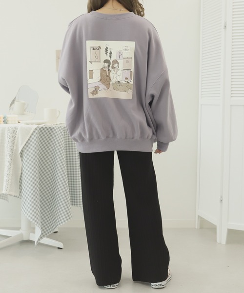 PairPair(ペアペア)の「部屋撮りバックプリントスウェット(スウェット・レディース・パープル/ブラウン/アイボリー/モカ・FREE)」の18枚目の写真