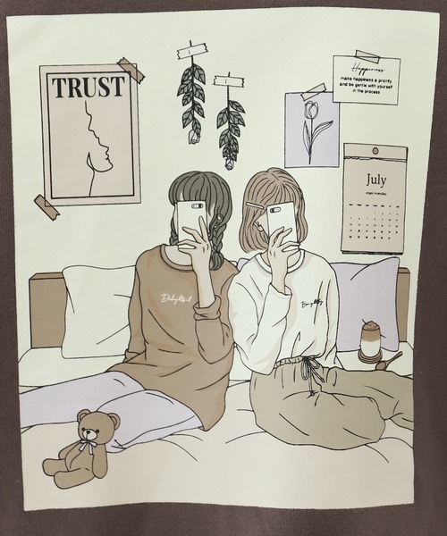 PairPair(ペアペア)の「部屋撮りバックプリントスウェット(スウェット・レディース・パープル/ブラウン/アイボリー/モカ・FREE)」の22枚目の写真