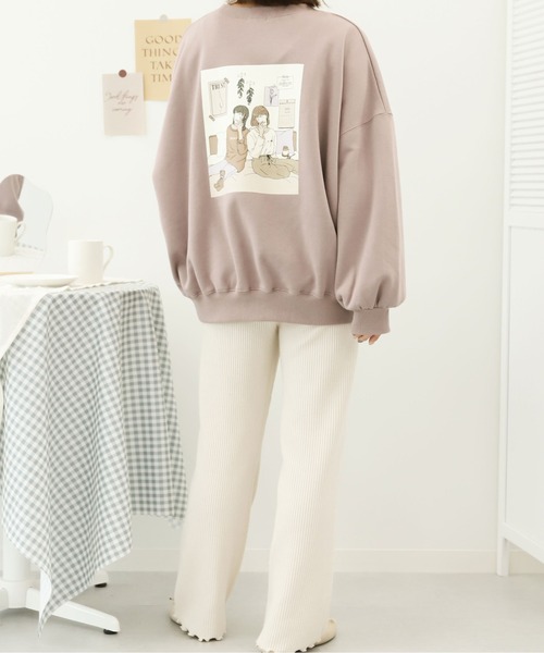 PairPair(ペアペア)の「部屋撮りバックプリントスウェット(スウェット・レディース・パープル/ブラウン/アイボリー/モカ・FREE)」の14枚目の写真