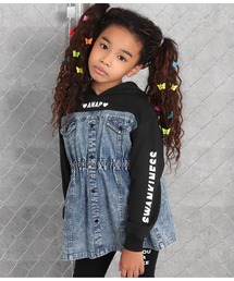 ANAP kids（アナップキッズ）の「デニム切替フードチュニック（Tシャツ/カットソー・キッズ）」
