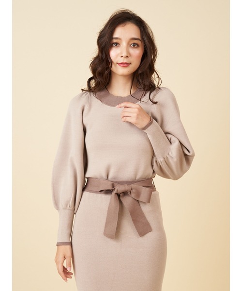 セール 配色マトンスリーブニットトップス ニット セーター Royal Party ロイヤルパーティー のファッション通販 Zozotown