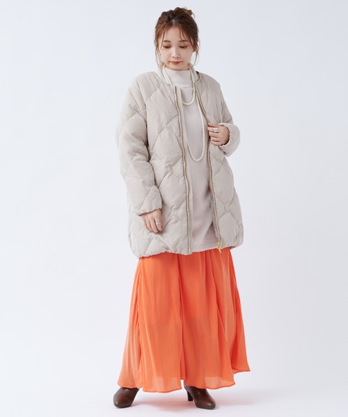 DouDou（ドゥドゥ）の「パウダリーキルティングダウン（ダウンジャケット/コート・レディース・ベージュ/オフホワイト・FREE）」の9枚目の写真