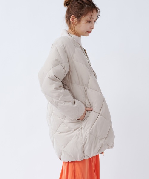 DouDou（ドゥドゥ）の「パウダリーキルティングダウン（ダウンジャケット/コート・レディース・ベージュ/オフホワイト・FREE）」の12枚目の写真