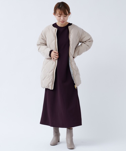 DouDou（ドゥドゥ）の「パウダリーキルティングダウン（ダウンジャケット/コート・レディース・ベージュ/オフホワイト・FREE）」の16枚目の写真