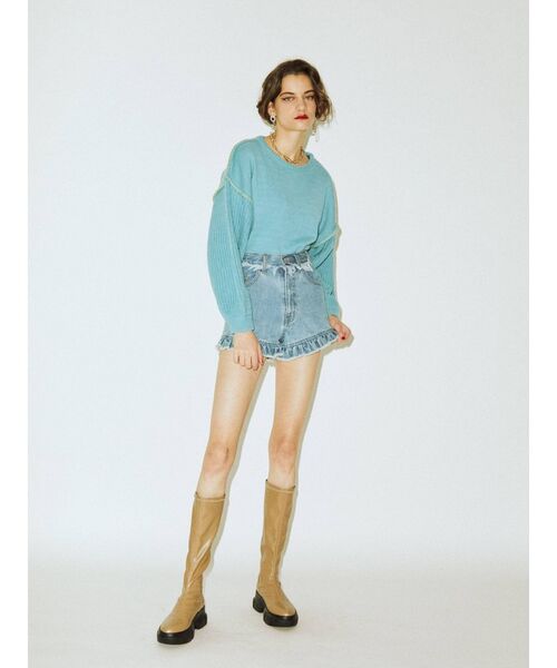 jouetie（ジュエティ）の「ボリュームロングブーツ（ブーツ・レディース・ベージュ/ブラック・M/L）」の7枚目の写真