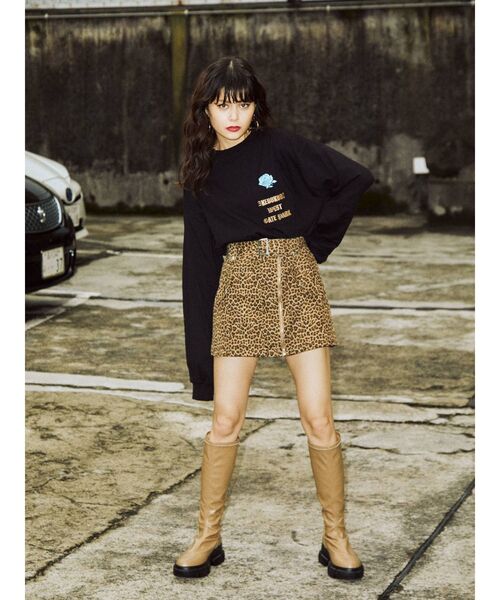 jouetie（ジュエティ）の「ボリュームロングブーツ（ブーツ・レディース・ベージュ/ブラック・M/L）」の5枚目の写真