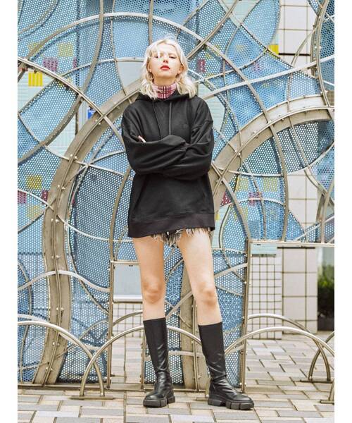 jouetie（ジュエティ）の「ボリュームロングブーツ（ブーツ・レディース・ベージュ/ブラック・M/L）」の12枚目の写真