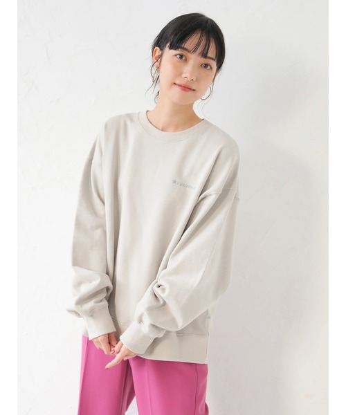 CONVERSE（コンバース）の「【WEB限定】CONVERSE 配色スウェット ＊（スウェット・レディース・ブラック/オフホワイト/サックスブルー/ライトベージュ・FREE）」の7枚目の写真