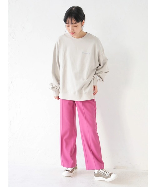 CONVERSE（コンバース）の「【WEB限定】CONVERSE 配色スウェット ＊（スウェット・レディース・ブラック/オフホワイト/サックスブルー/ライトベージュ・FREE）」の9枚目の写真