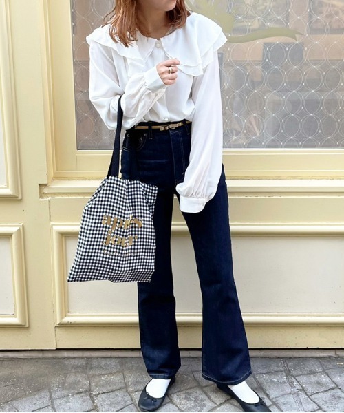 apres jour（アプレジュール）の「フレアデニムパンツ【ZOZOTOWN限定アイテム】【1AP】（デニムパンツ・レディース・オフホワイト/ライトブルー/ピンク/ダークブルー・SMALL/MEDIUM/X-LARGE/LARGE）」の20枚目の写真