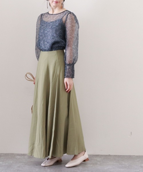 archives（アルシーヴ）の「フラワープリントブラウス（シャツ/ブラウス・レディース・グリーン/オレンジ/ネイビー・MEDIUM）」の4枚目の写真