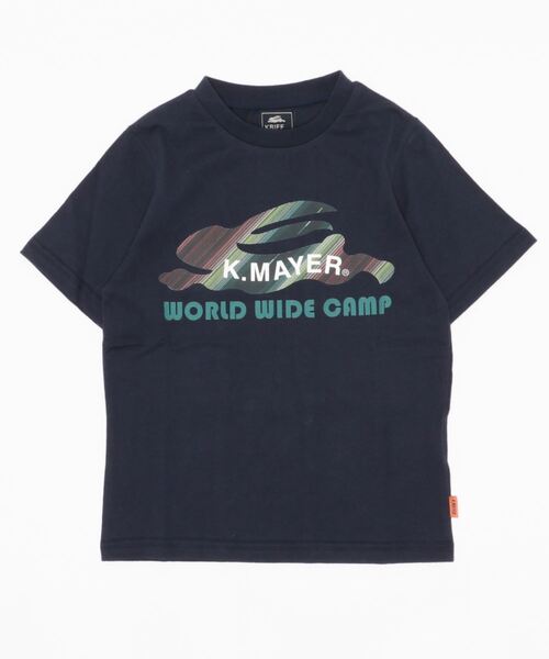 KRIFF MAYER Kid's Collection（クリフメイヤーキッズコレクション）の「ロゴ半袖T(柄ロゴ)（Tシャツ/カットソー・キッズ・ピンク/ネイビー/チャコール/オフホワイト・160/140/170/130/120/150）」の3枚目の写真
