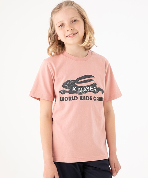 KRIFF MAYER Kid's Collection（クリフメイヤーキッズコレクション）の「ロゴ半袖T(柄ロゴ)（Tシャツ/カットソー・キッズ・ピンク/ネイビー/チャコール/オフホワイト・160/140/170/130/120/150）」の4枚目の写真