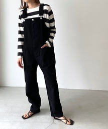 CANAL JEAN | harmonie-OrganicCotton-(アルモニ オーガニックコットン) ワイドボーダー裾ラウンドロングTシャツ(Tシャツ/カットソー)