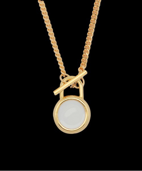 NONENON(ノンノン)の「【NONENON】LOCK CIRCLE NECKLACE / ノンノン ロック サークル ネックレス(ネックレス・メンズ・シルバー/ゴールド・SMALL/MEDIUM/LARGE)」の1枚目の写真