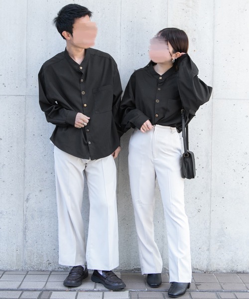 PairPair(ペアペア)の「ヴィンテージボタンルーズシャツ(ユニセックス)(シャツ/ブラウス・メンズ・ブラック/オフホワイト・MEDIUM/LARGE)」の11枚目の写真