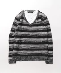 Bling Leads（ブリングリーズ）の「【Bling Leads】ボーダーニット＆ ロングTシャツ　アンサンブルセット（アンサンブル）」