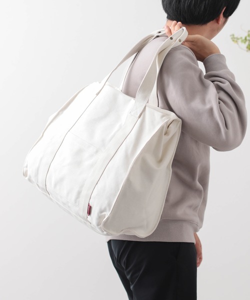 Healthknit Product(ヘルスニットプロダクト)の「コットントートバッグ(トートバッグ・メンズ・ブラック/オフホワイト/ブラック×グレー/ブラック×ホワイト/グレー×ホワイト/オリーブ/モカ・FREE)」の15枚目の写真