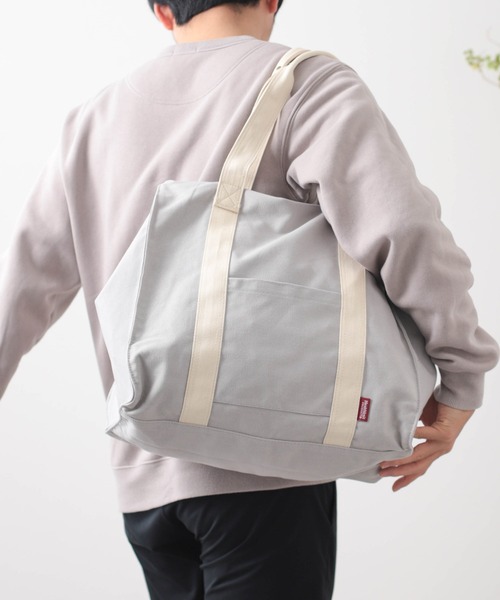 Healthknit Product(ヘルスニットプロダクト)の「コットントートバッグ(トートバッグ・メンズ・ブラック/オフホワイト/ブラック×グレー/ブラック×ホワイト/グレー×ホワイト/オリーブ/モカ・FREE)」の11枚目の写真