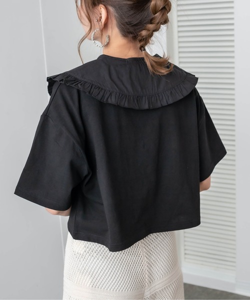 RASVOA(ラスボア)の「ビックカラーフリル付け襟(付け襟・レディース・ブラック/オフホワイト・FREE)」の8枚目の写真