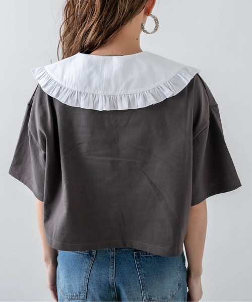 RASVOA(ラスボア)の「ビックカラーフリル付け襟(付け襟・レディース・ブラック/オフホワイト・FREE)」の12枚目の写真