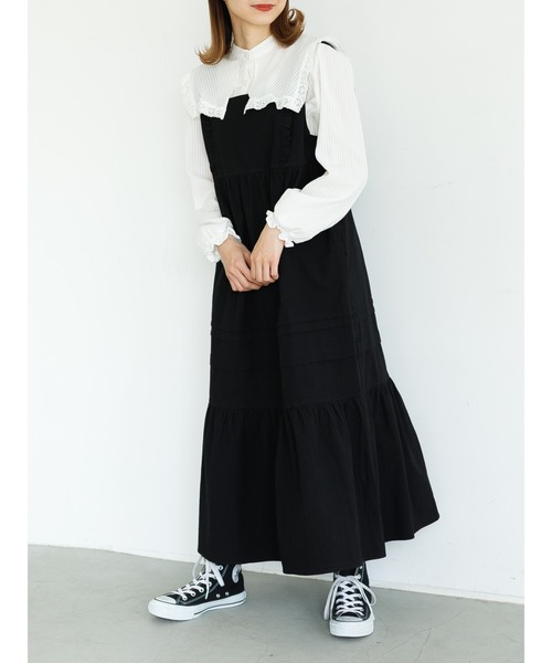 美品⁂センソユニコ⁂ロングワンピース ジャンスカ タック フレア オール