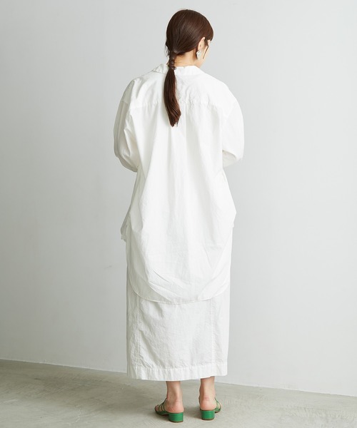 note et silence （ノートエシロンス）の「●FINX100/2ブロード　bigシャツ（シャツ/ブラウス・レディース・ストライプ/ホワイト/ネイビー・FREE）」の18枚目の写真