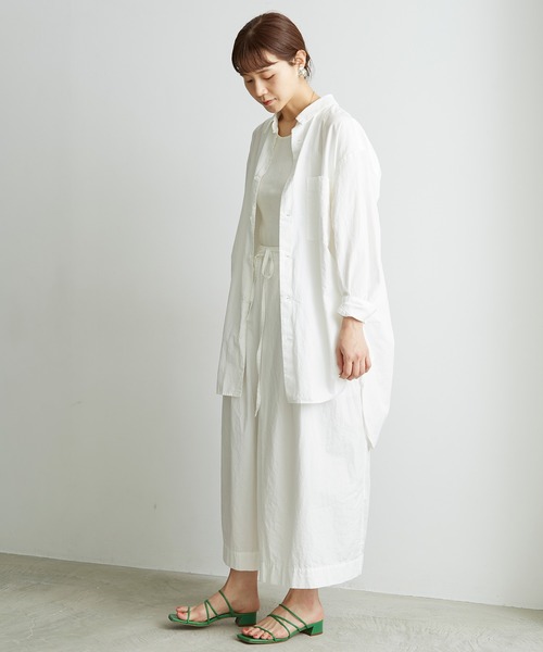 note et silence （ノートエシロンス）の「●FINX100/2ブロード　bigシャツ（シャツ/ブラウス・レディース・ストライプ/ホワイト/ネイビー・FREE）」の19枚目の写真