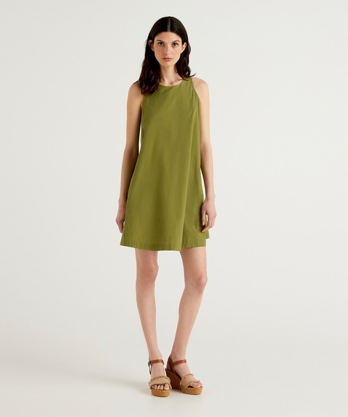 Benetton United Colors Of Benetton ベネトンユナイテッドカラーズオブベネトン の ラウンドネックひざ丈ノースリーブ ワンピース ワンピース Wear Benetton United Colors Of Benetton ベネトンユナイテッドカラーズオブベネトン の ラウンドネックひざ丈ノースリーブ ワンピース ワンピース Wear