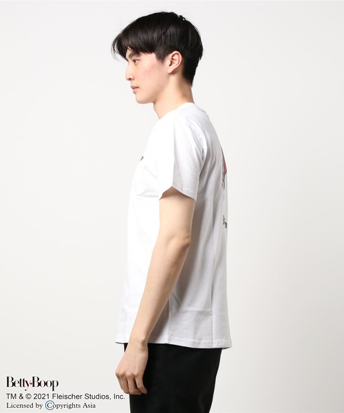 BETTY BOOP（ベティ・ブープ）の「【ベティー】 別注Tｼｬﾂ　バックプリント（Tシャツ/カットソー・メンズ・ホワイト/ブラック/ベージュ/ピンク・SMALL/MEDIUM/LARGE/X-LARGE）」の8枚目の写真