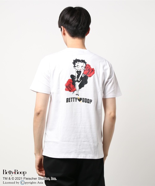 BETTY BOOP（ベティ・ブープ）の「【ベティー】 別注Tｼｬﾂ　バックプリント（Tシャツ/カットソー・メンズ・ホワイト/ブラック/ベージュ/ピンク・SMALL/MEDIUM/LARGE/X-LARGE）」の6枚目の写真
