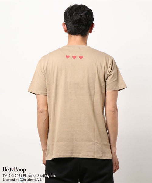 BETTY BOOP（ベティ・ブープ）の「【ベティー】 別注Tｼｬﾂ　バックプリント（Tシャツ/カットソー・メンズ・ホワイト/ブラック/ベージュ/ピンク・SMALL/MEDIUM/LARGE/X-LARGE）」の7枚目の写真