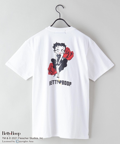 BETTY BOOP（ベティ・ブープ）の「【ベティー】 別注Tｼｬﾂ　バックプリント（Tシャツ/カットソー・メンズ・ホワイト/ブラック/ベージュ/ピンク・SMALL/MEDIUM/LARGE/X-LARGE）」の10枚目の写真