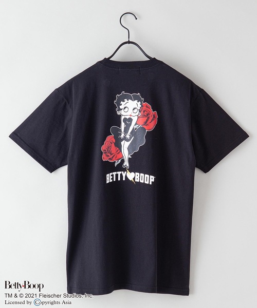 BETTY BOOP（ベティ・ブープ）の「【ベティー】 別注Tｼｬﾂ　バックプリント（Tシャツ/カットソー・メンズ・ホワイト/ブラック/ベージュ/ピンク・SMALL/MEDIUM/LARGE/X-LARGE）」の11枚目の写真