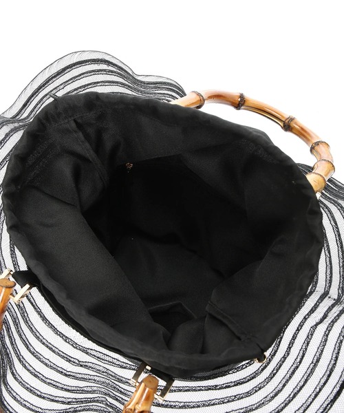 STRAWBERRY-FIELDS（ストロベリーフィールズ）の「フリル　バンブーバッグ（ハンドバッグ・レディース・ブラック/オフホワイト・FREE）」の8枚目の写真