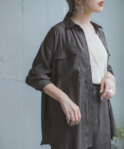 ITEMS URBANRESEARCH(アイテムズ アーバンリサーチ)の「CPOシャツ(シャツ/ブラウス・レディース・ブラウン/ベージュ・FREE)」の10枚目の写真