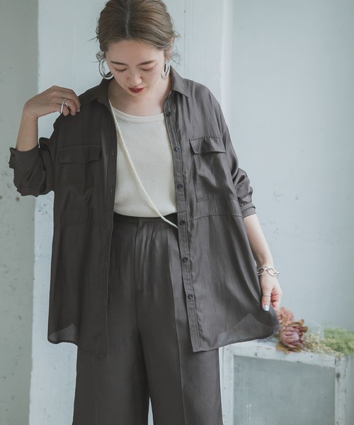 ITEMS URBANRESEARCH(アイテムズ アーバンリサーチ)の「CPOシャツ(シャツ/ブラウス・レディース・ブラウン/ベージュ・FREE)」の15枚目の写真