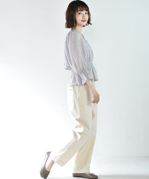 RETRO GIRL（レトロガール）の「シャーリング花柄シアーブラウス（シャツ/ブラウス・レディース・ブラック系その他/グレー系その他/イエロー系その他・FREE）」の8枚目の写真