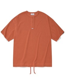 【COVERNAT】HENRY NECK S/S TEE / カバーナット ヘンリーネック ワッフル Tシャツ