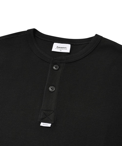 COVERNAT（カバーナット）の「【COVERNAT】HENRY NECK S/S TEE / カバーナット ヘンリーネック ワッフル Tシャツ（Tシャツ/カットソー・メンズ・ブラック/オレンジ/グリーン・SMALL/MEDIUM/LARGE）」の10枚目の写真
